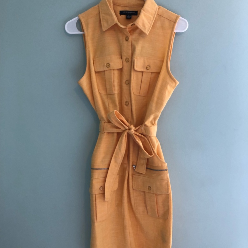 Yellow work style dress.